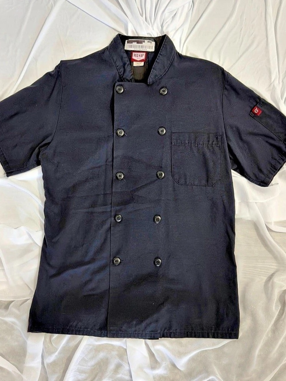 Red Kap Men's Short Sleeve Chef Coat with OilBlok and MIMIX Black Work